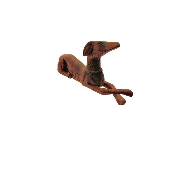 Dog Sculpture Carved Wood Whippet Statue Vintage Greyhound Figurine Rustic Decor - Picture 3 of 9